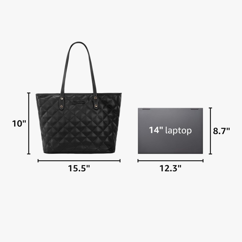 🆕 Montana West Quilted Tote Bag for Women Large Shoulder Bag - Picture 5 of 8
